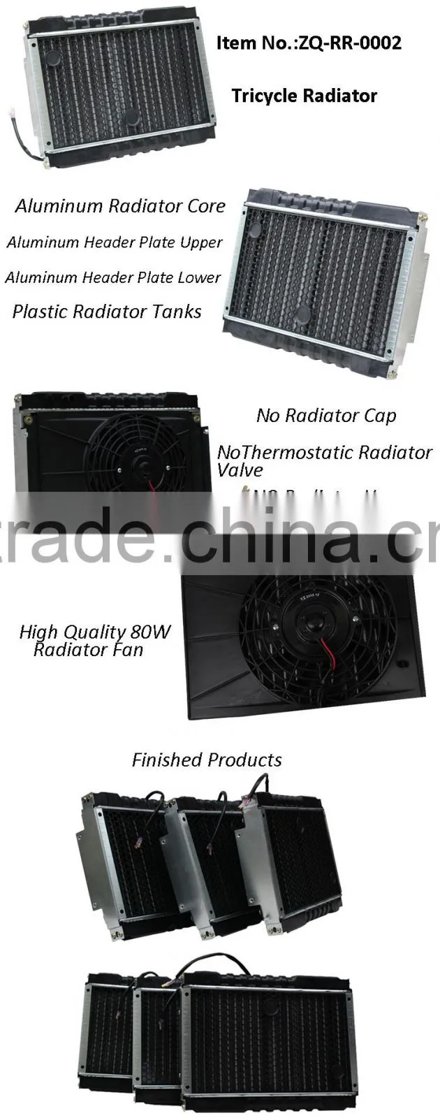 Stamping Aluminium Fins Round Tubes Rickshaw Radiator Wholesale