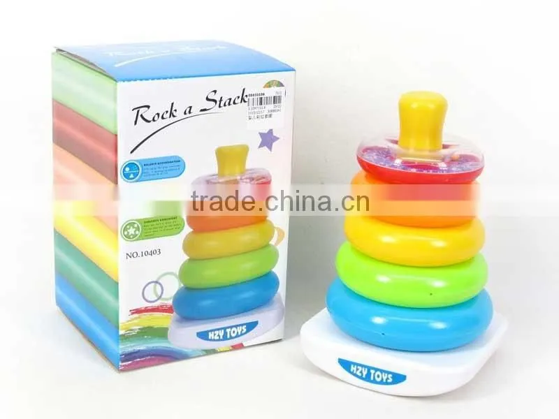 Educational baby toys plastic stacking rainbow ring , stacking game toys for Wholesale for children, EB033106