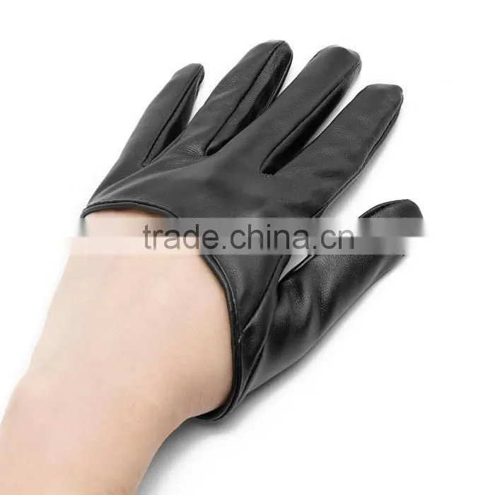 pu dress leather half gloves