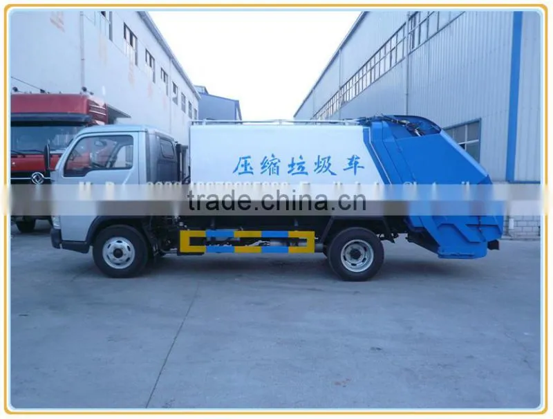 Yuejin small compactador, trash compactor with garbage bin , garbage bin lifting truck