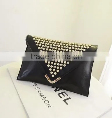 rivet clutch bag fashion bling woman wallet and purse