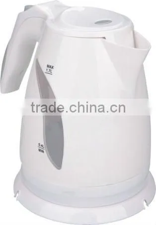 cheap 1.7L 360 degrees cordless electric kettle on power base,cheap mini cordless plastic kettle, CE/RoHS approved HEK-8082