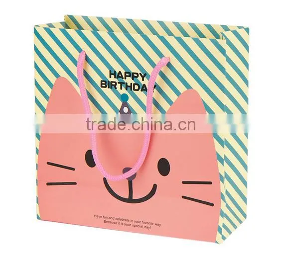 Beautiful floral designs paper bag,handling kraft paper bag