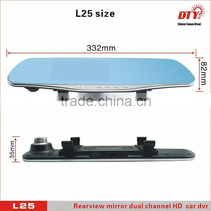mirror car camera recorder 4.3 inch lcd car dvr ,hd car rearview mirror, L25