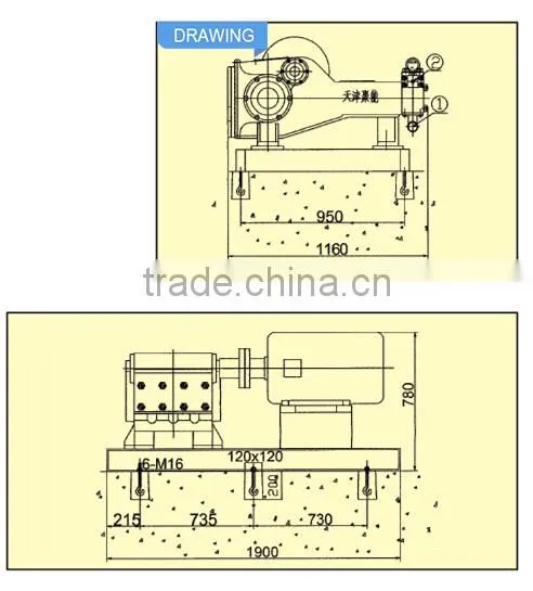 High pressure water pump for high temperature medium cleaning and transport