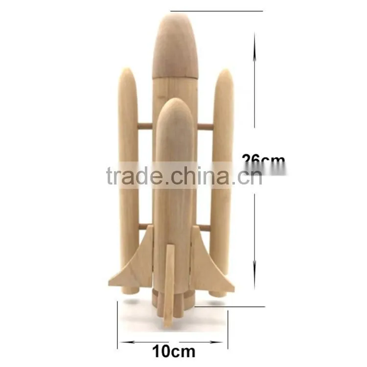 Solid Wood Kids 3D Rocket Puzzle