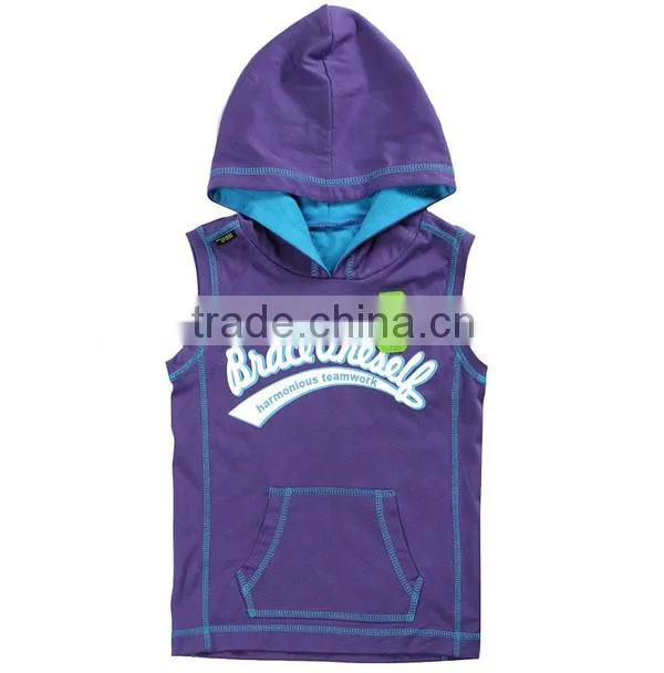 Cotton pullover kids hooded top(YCT-B0653)