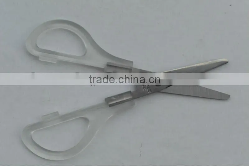 High Quatity Office Transparent Plastic Scissors Student Scissors