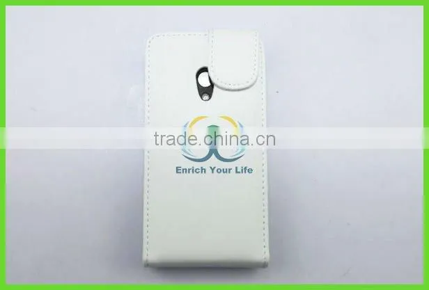 pure white smart sleeve leather case cover for sony-ericsson