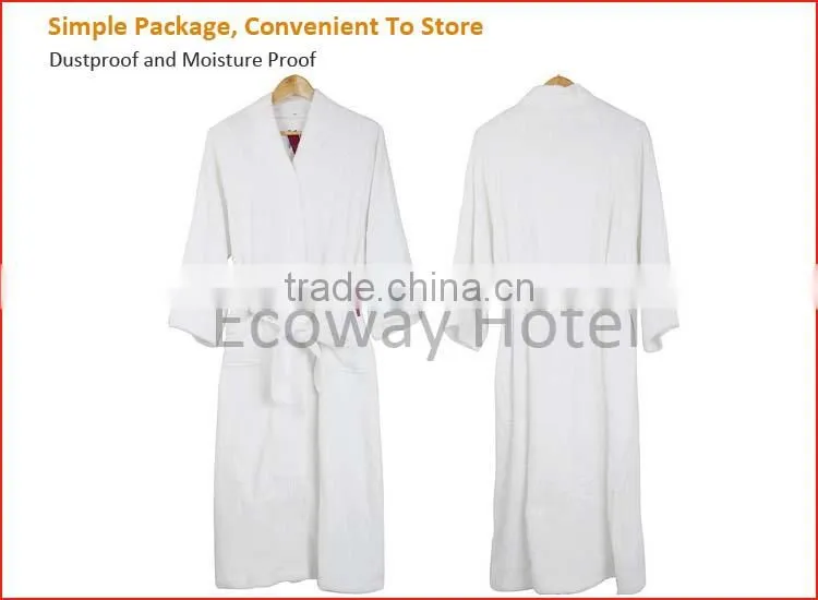 5star embroidered luxury hotel mens velour bathrobe/cotton quilted bathrobe