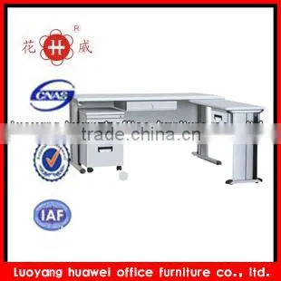 HOT SALE stainless vertical steel corner computer desk for 2 person