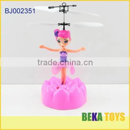 Kids toy/mini flying fairy doll/pink musical doll