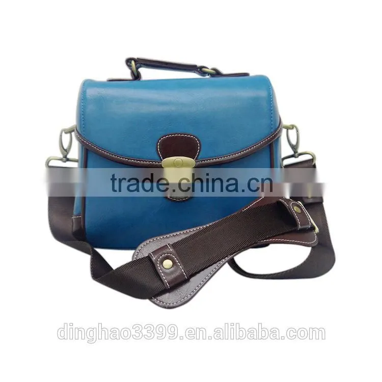 Trendy high quality waterproof camera bag unisex durable leather camera bag