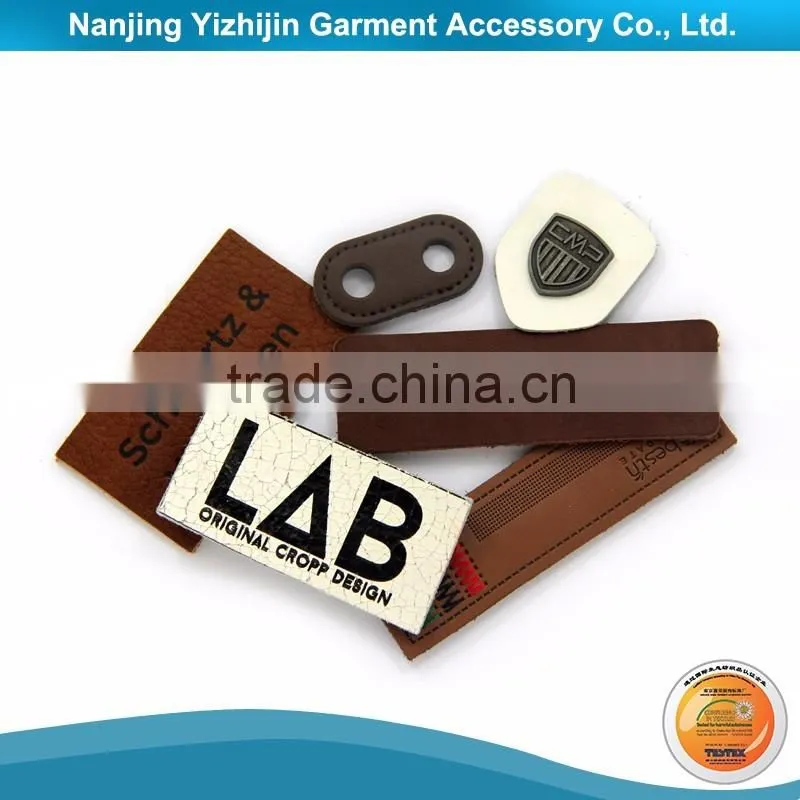 Eco-Friendly Metal Fake Leather Label Maker with Good Package