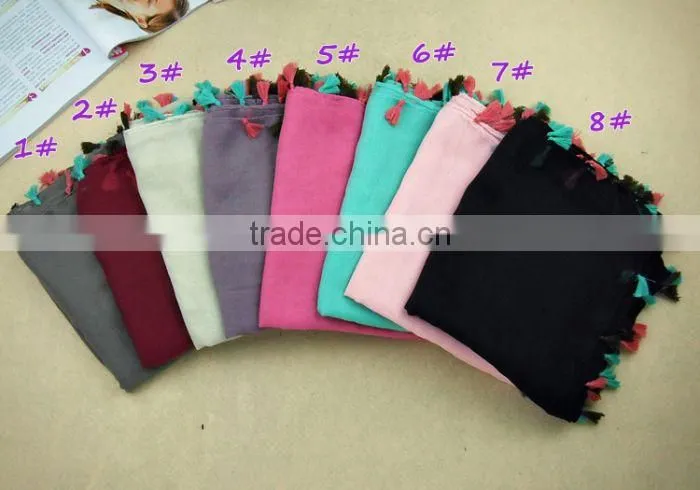TOP Popular Plain Pure Color Women Scarf Voile Cotton Scarves 180*90 Pashmina