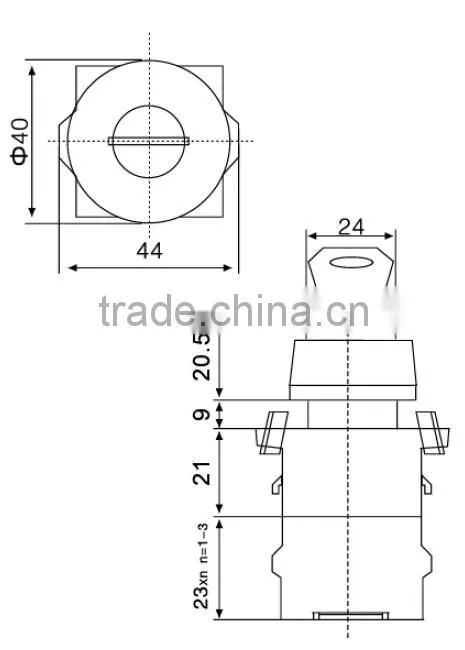 UTL Products Imported From China Key Turning Stainless Steel Emergency Push Button Switch