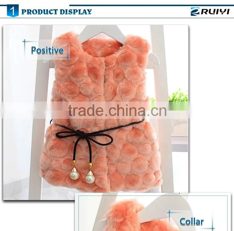 new designed fancy wholesale children clothes faux fur winter waistcoat