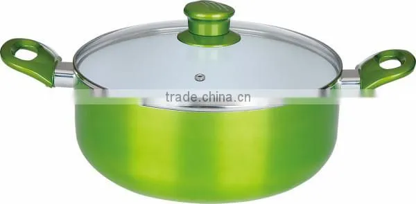 Green metallic painting aluminum alloy non stick cookware pans pots