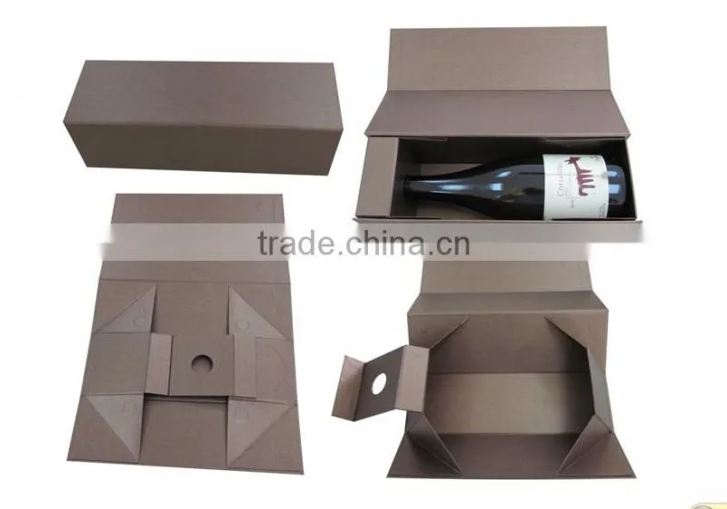 Foldable box with magnet for wine wholesale