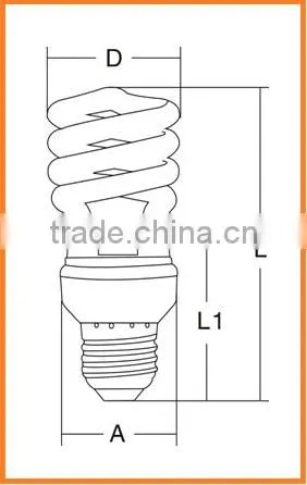 mini half spiral ce certification energy saver lamp