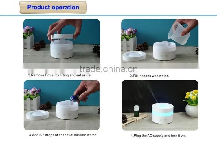 Eco Friendly Air Purifiers With Romantic Colorful Night Light Glass Aroma Diffuser