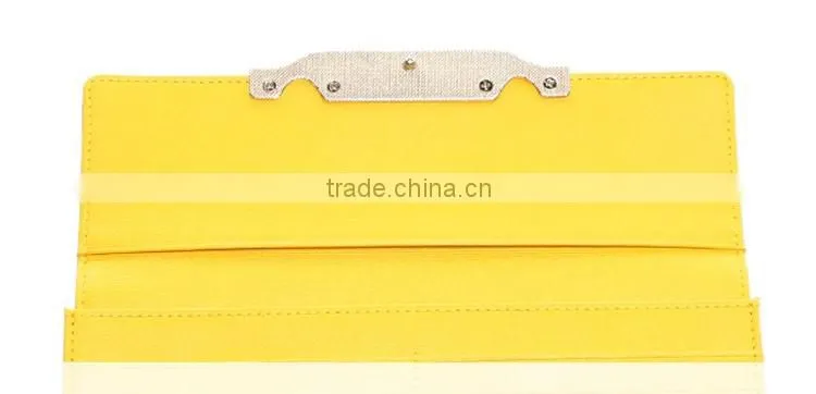 OEM design smart saffiano wallet with metal chain