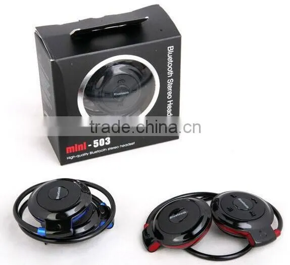 Wireless Headphone New Mini 503 Neckback Sport Bluetooth Handsfree Stereo Headset Earphone TF Card Slot+FM Radio