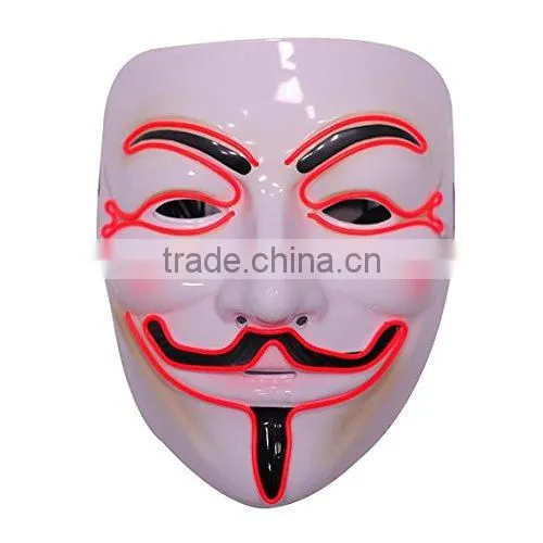2016 Wholesale El wire light up mask/Light Up EL Mask / el wire mask with high quality