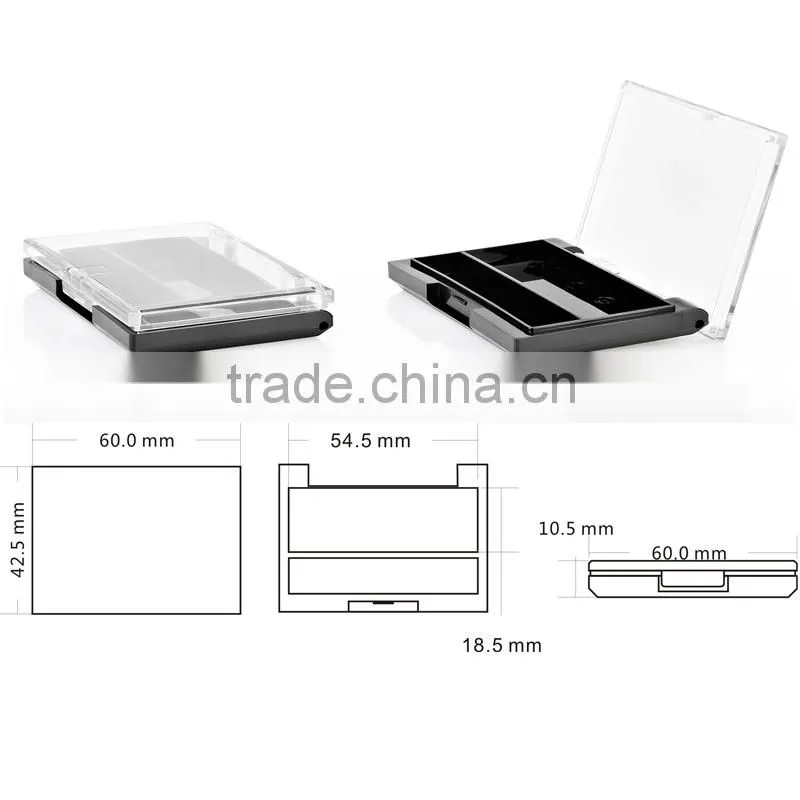 Simple design rectangular black free sample palette eyeshadow