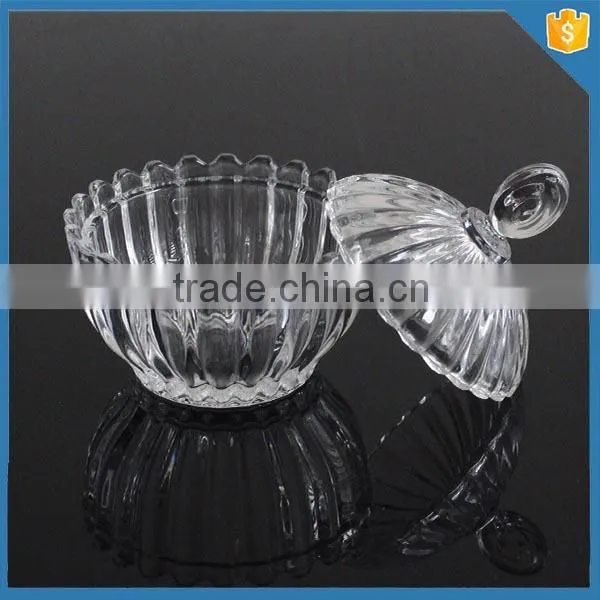 Bling crystal candle glass jar dome lid