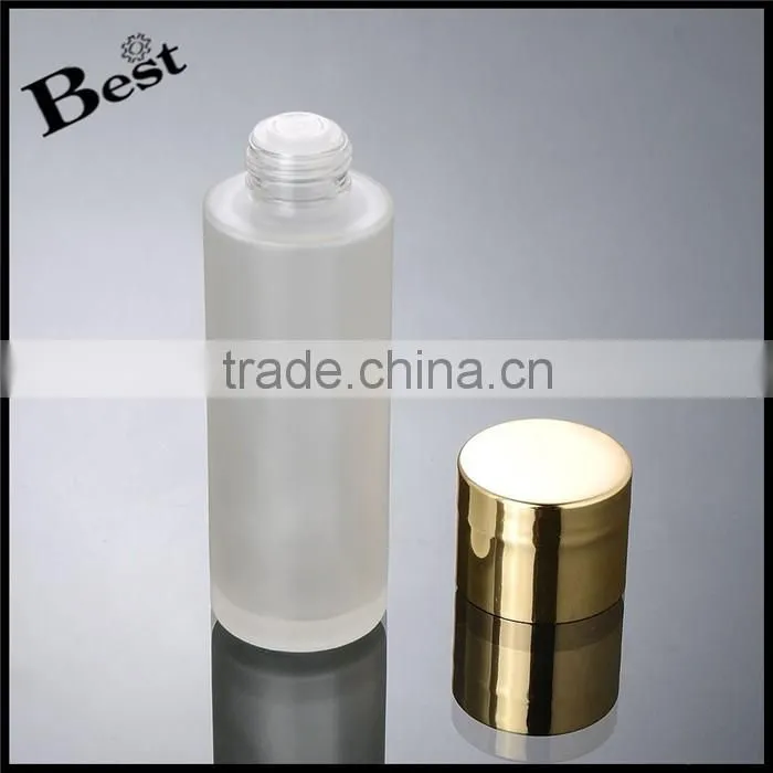 china supplier 100ml frosted glass bottle pump glass bottle for cosmetic