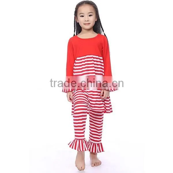Wholesale boutique girl clothing solid ruffle cotton Long Sleeve blouses