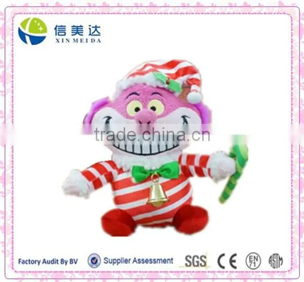 Christmas cheshire cat soft plush toy for 2015 Christmas