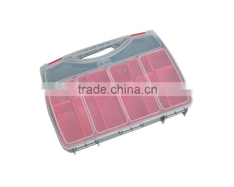 Portable plastic organizer with little bins