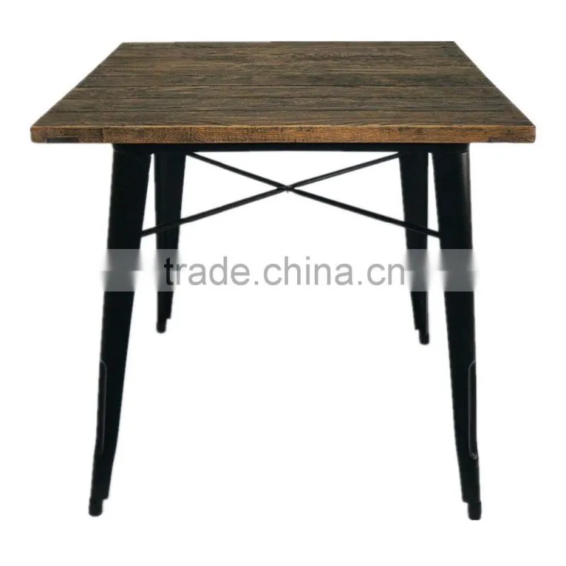 Wholesale vintage restaurant dining metal legs wood table