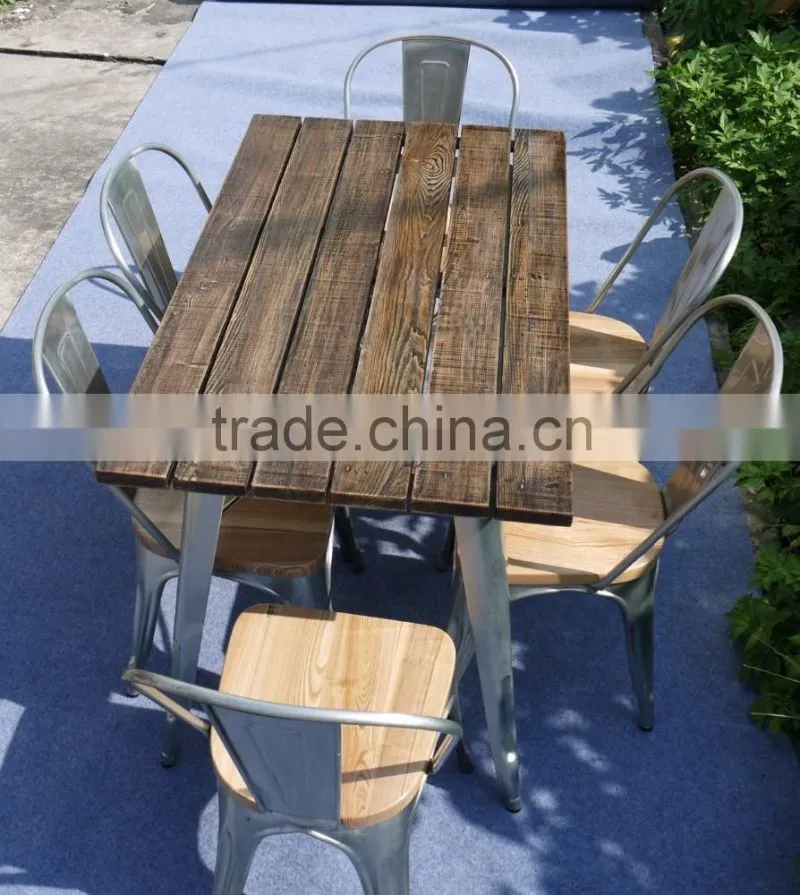 Antique Industrial Dining Table, Wooden Dining Table
