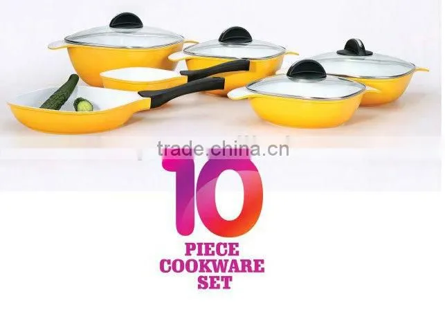 10PCS ceramic non-stick die-casting pot series