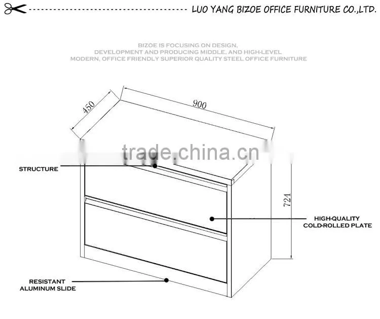 thin dege white two drawers lateral filing cabinet
