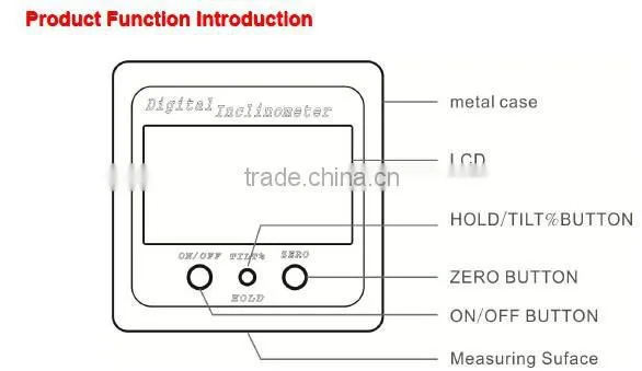 Promotion New Style Single axis Digital Angle Meter With 4*90deg Range % Display Strong Magnetic Based