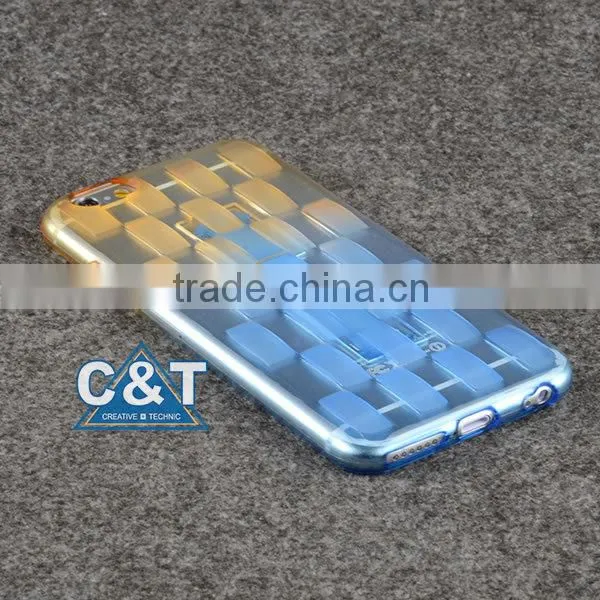 C&T Flexible Extremely Thin Gel Finger Grip TPU Skin for iphone 6s mobile phone covers with kickstand