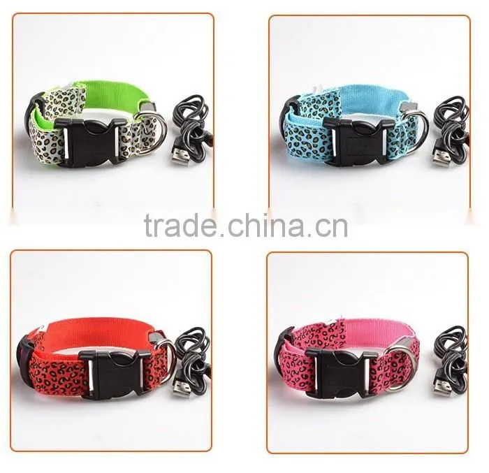 Flashing Safety LED USB Rechargeable Dog Collar Pet Collars