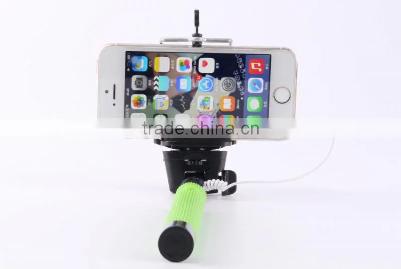 2015 hot portable in pocket walking stick selfie stick with wired cheap price