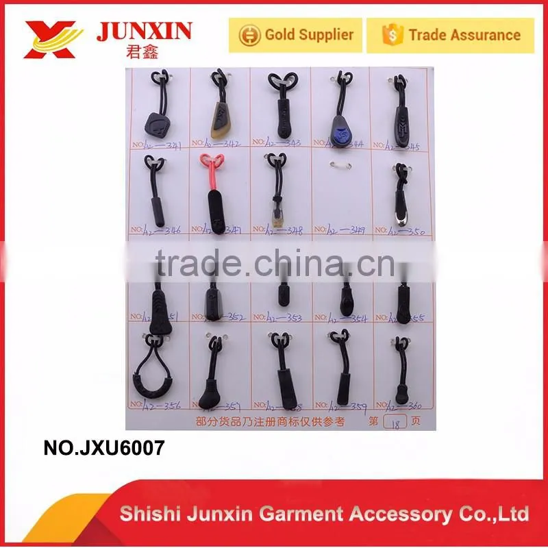 2016 eco-friendly custom cord locking plastic zipper pull