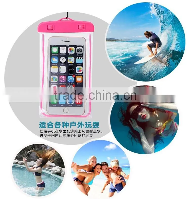 Alibaba express wholesale price fluorescenet waterproof camera bag, waterproof bag for phone