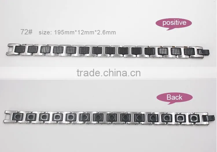 tungsten ceramic magnetic bracelet with germanium stone Super September Purchasing Alibaba