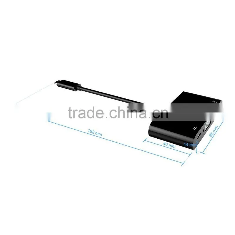 Type-C to VGA USB3.0 Type C 3-IN-1 Adapter Converter for New Macbook 12"