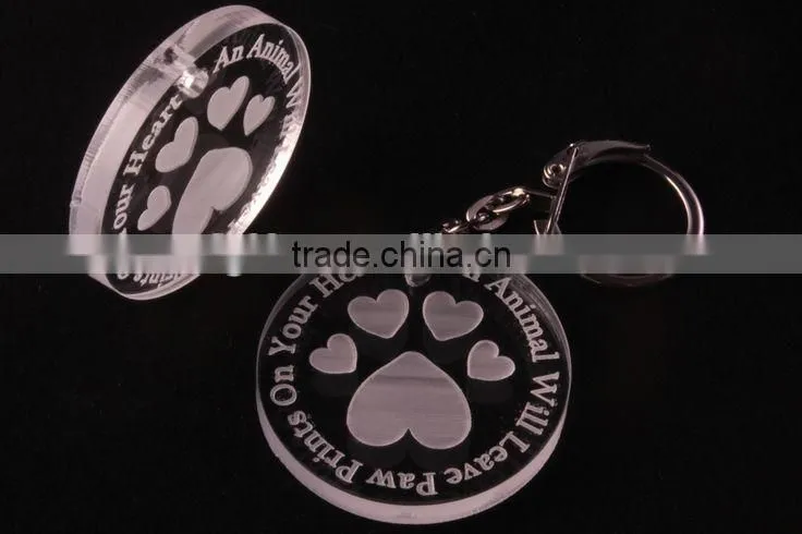 wholesale blank clear plastic Owl laser cut acrylic photo frame keychain