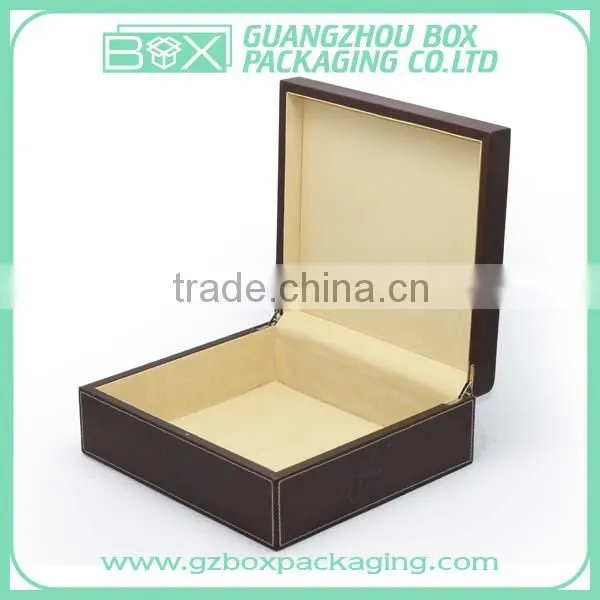 hinged brown luxurious leather chocolate boxes