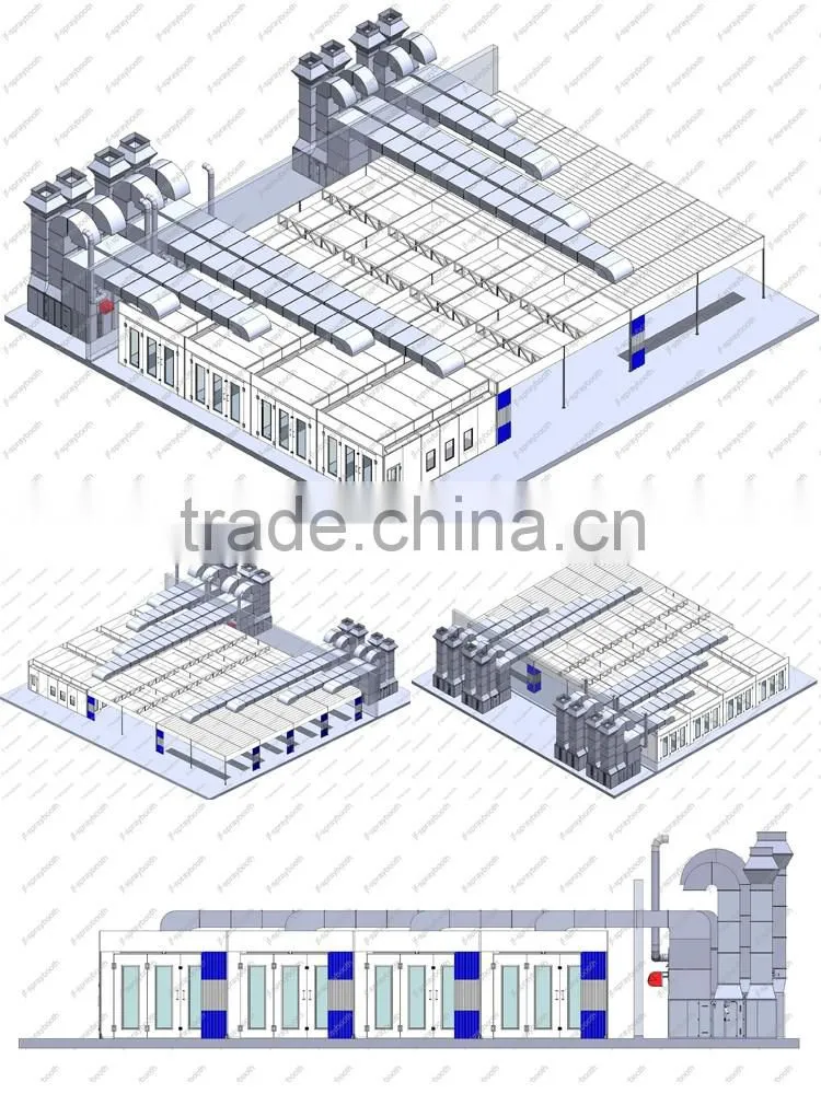 JF car spray booth preparation station prep station spray booth painting line