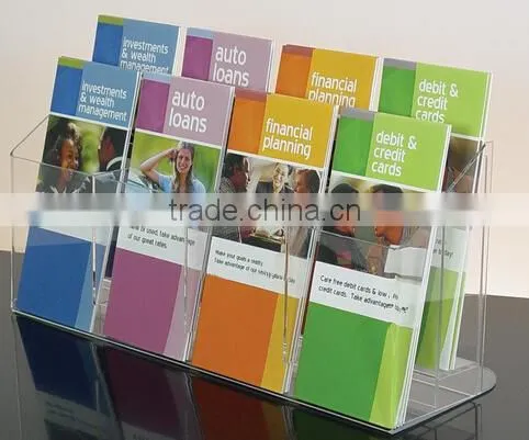 magnetic clear Acrylic sign magazine holders with pocket